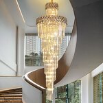 Spiral Crystal Chandelier Factory - OEM Modern Staircase Wedding Luxury Long