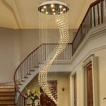 Crystal Pendant Light Manufacturer - OEM Vintage Staircase Big Ceiling Hotel Luxury