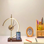Clock Desk Light Factory - OEM Exquisite Nordic Wooden Wireless Charger Lamp