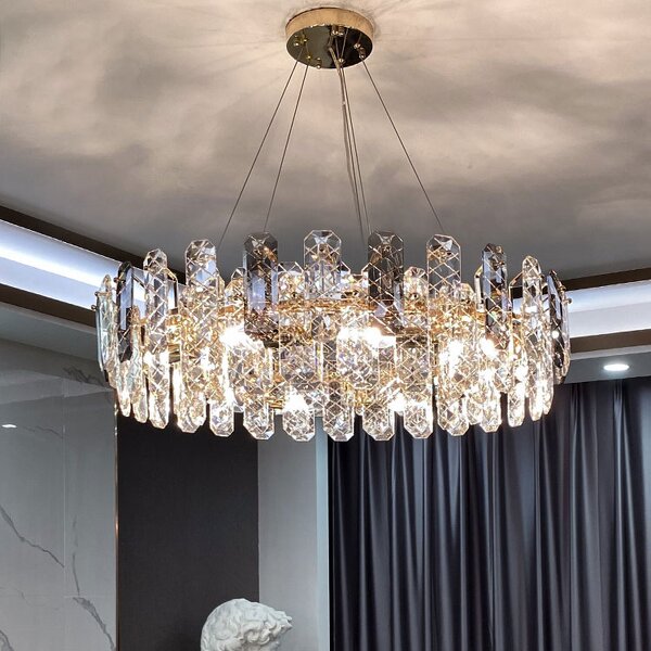 Smoke Grey Chandelier Factory - OEM Circle Living Room Modern Luxury Crystal