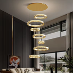 Ring Pendant Light Factory - OEM New Design Staircase Luxury Crystal Ring