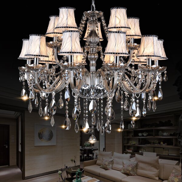 Silver Gray Pendant Light Manufacturer - OEM European Style 3 Layer Candle Chandelier