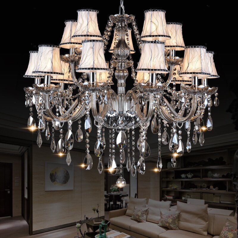 Silver Gray Pendant Light Manufacturer - OEM European Style 3 Layer Candle Chandelier