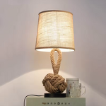Linen Table Lamp Manufacturer - OEM American Retro Woven Hemp Rope Vintage