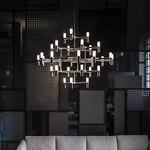 Metal Chandelier Manufacturer - OEM Creative Long Tube Black Modern Lighting