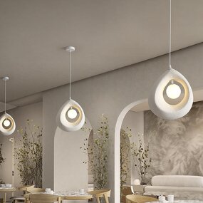 White Pendant Light Manufacturer - OEM Modern Kitchen Island Wabi Sabi Style