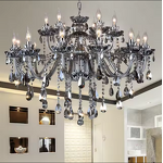 Gray Chandelier Manufacturer - OEM European 24 Bulb Crystal Candle Lighting