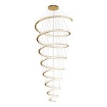 Ring Pendant Light Factory - OEM Villa Long Gold Luxury Rings Chandelier