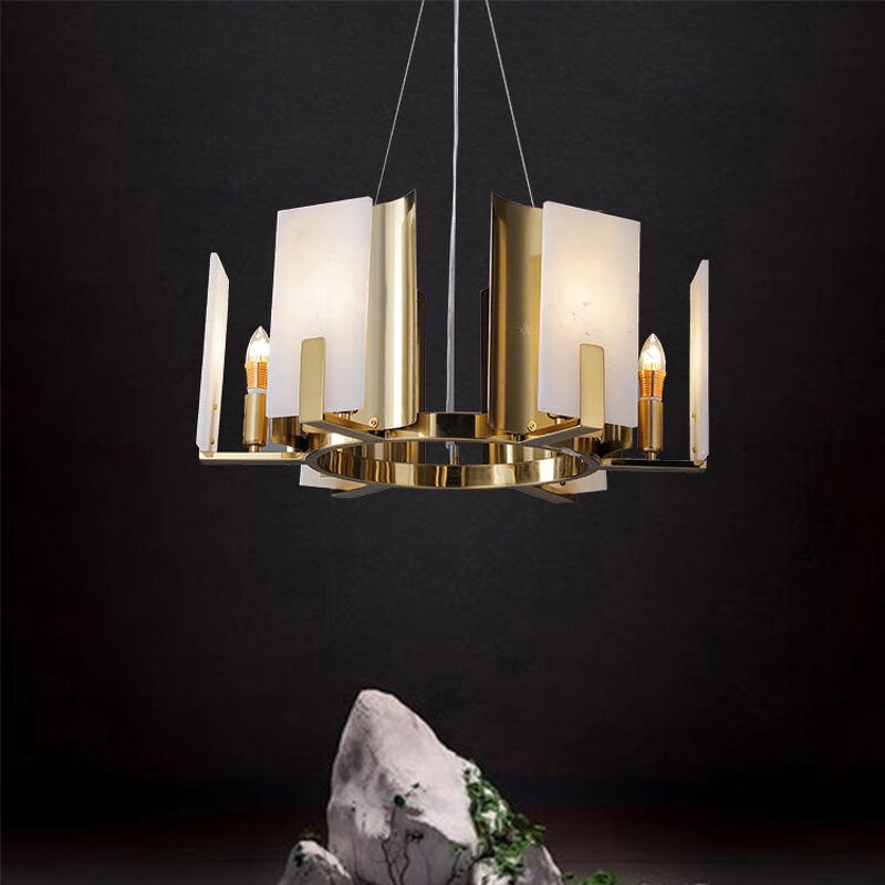 Marble Pendant Light Factory - OEM Ceiling Natural Marble Gold Decorative