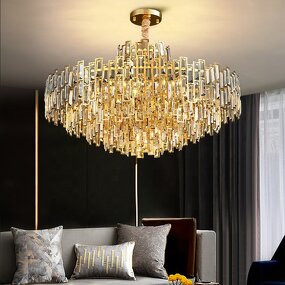 Gold Crystal Chandelier Factory - OEM Modern Bedroom Luxury Bulb Ceiling Light