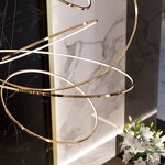 Gold Circle Chandelier Manufacturer - OEM Modern Simple Large Stainless Steel Ring