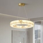 Ring Ceiling Light Factory - OEM Villa Hotel Alabaster Circle Chandelier