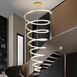 Ring Pendant Light Factory - OEM Villa Long Gold Luxury Rings Chandelier