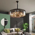 Black Crystal Chandelier Factory - OEM Modern Crystal Pendant Lights Luxury
