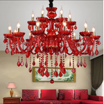Red Crystal Chandelier Factory - OEM Wedding Europe LED Bulbs Candle Lighting