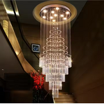 Crystal Chandelier Manufacturer - OEM Contemporary Long Drop Staircase Hotel
