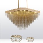 Golden Tassel Chandelier Factory - OEM Customization Luxury Aluminum Chain Artistic