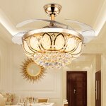Crystal Chandelier Fan Manufacturer - OEM Loft Style Luxury Remote Control LED