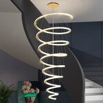 Ring Pendant Light Factory - OEM Villa Long Gold Luxury Rings Chandelier