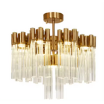 Gold Chandelier Factory - OEM LED Luxury Crystal Ceiling Rod Lighting