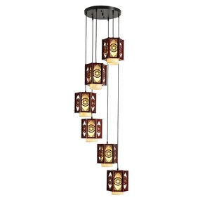 Chinese Style Pendant Light Factory - OEM Staircase Long Vintage Lantern Chandelier