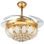Crystal Chandelier Fan Manufacturer - OEM Loft Style Luxury Remote Control LED
