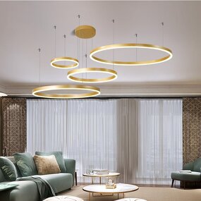 Ring Pendant Light Factory - OEM Gold Modern Linear Stainless Steel LED