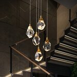 Crystal Pendant Light Manufacturer - OEM Staircase Hanging Rock Chandelier
