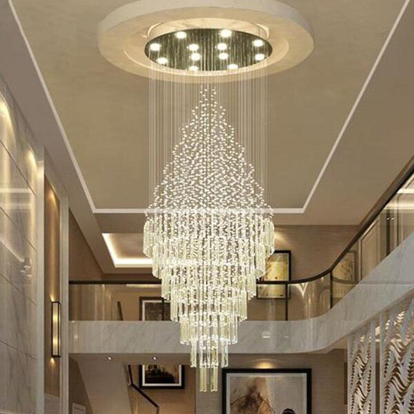 Crystal Chandelier Factory - OEM High Ceilings Customized Villa Lobby Lighting