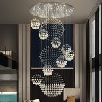 Rotating Chandelier Manufacturer - OEM Staircase Crystal Duplex Building Lighting