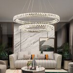 Gold Ring Chandelier Factory - OEM American 60cm Stainless Steel Crystal