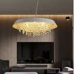 Crystal Raindrop Chandelier Factory - OEM Hotel Luxury Gold Round Modern Lighting