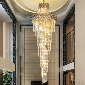 Spiral Crystal Chandelier Factory - OEM Modern Staircase Wedding Luxury Long