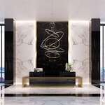 Gold Circle Chandelier Manufacturer - OEM Modern Simple Large Stainless Steel Ring