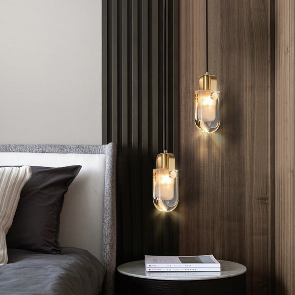Gold Crystal Pendant Light Manufacturer - OEM Tendering Minimalist Small Bedroom Light