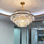 Gold Crystal Ceiling Light Manufacturer - OEM Metal Plating Luxury Hotel Lobby