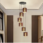 Chinese Style Pendant Light Factory - OEM Staircase Long Vintage Lantern Chandelier