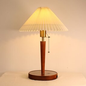 Wood Table Lamp Manufacturer - OEM American Retro Fabric Desk Wireless Charger