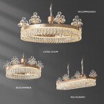 Gold Chandelier Manufacturer - OEM Modern Round K9 Crystal Flower Ball