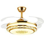 Gold Chandelier Fan Factory - OEM Three Colors Retractable Blade Ceiling