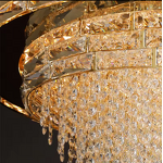 Crystal Drop Chandelier Manufacturer - OEM High Ceiling Gold Iron Modern Lighting
