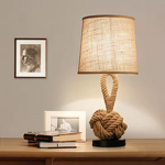 Linen Table Lamp Manufacturer - OEM American Retro Woven Hemp Rope Vintage