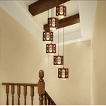 Chinese Style Pendant Light Factory - OEM Staircase Long Vintage Lantern Chandelier