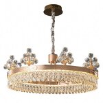 Gold Chandelier Manufacturer - OEM Modern Round K9 Crystal Flower Ball