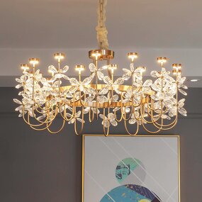 Crystal Chandelier Factory - OEM Nordic Modern Flower K9 Decorative Lighting