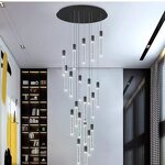 Crystal Tube Chandelier Manufacturer - OEM Modern Luxury Lobby Gold Long Custom