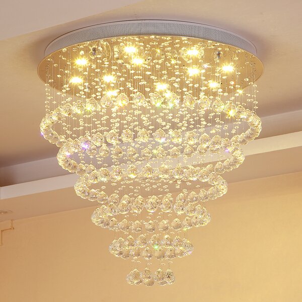 K9 Crystal Chandelier Factory - OEM Luxury Stairs Modern Flush Mount Beads