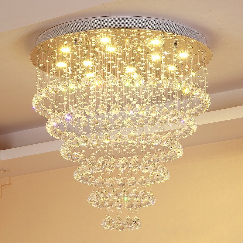 K9 Crystal Chandelier Factory - OEM Luxury Stairs Modern Flush Mount Beads