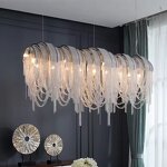 Macrame Pendant Light Factory - OEM Aluminum Chain Tassels Fringe Chandelier