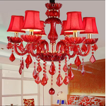 Red Crystal Chandelier Factory - OEM Wedding Europe LED Bulbs Candle Lighting